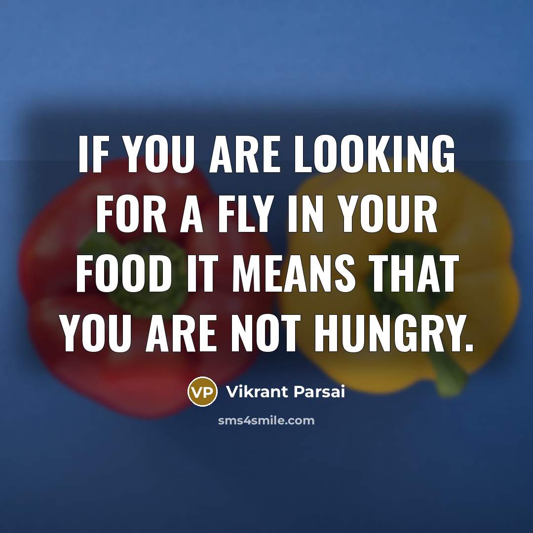 “If you are looking for a fly in your food it means that you are not hungry.” quote by Vikrant Parsai
