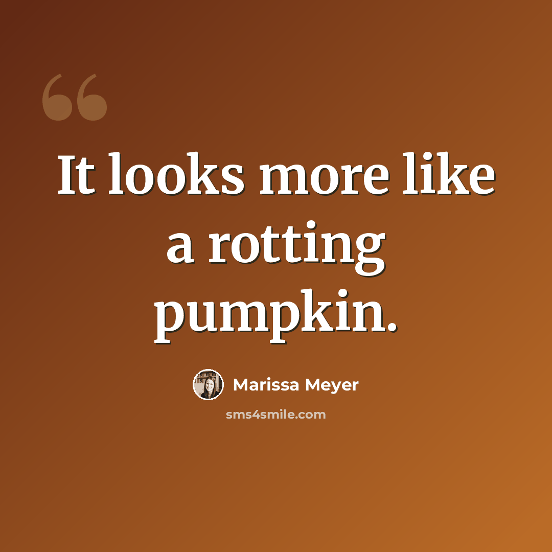 “It looks more like a rotting pumpkin.” quote by Marissa Meyer