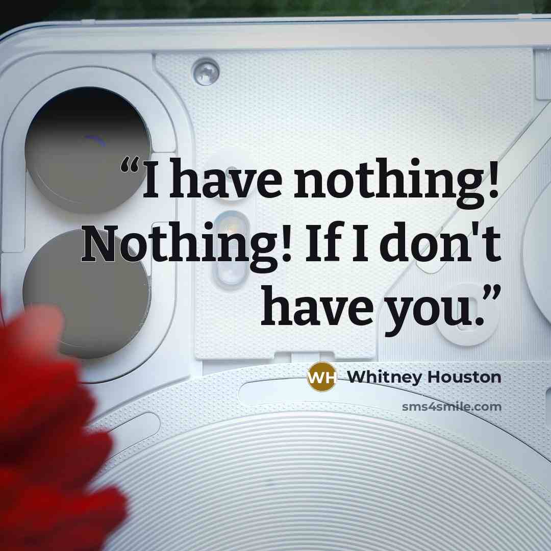“I have nothing! Nothing! If I don't have you.” quote by Whitney Houston