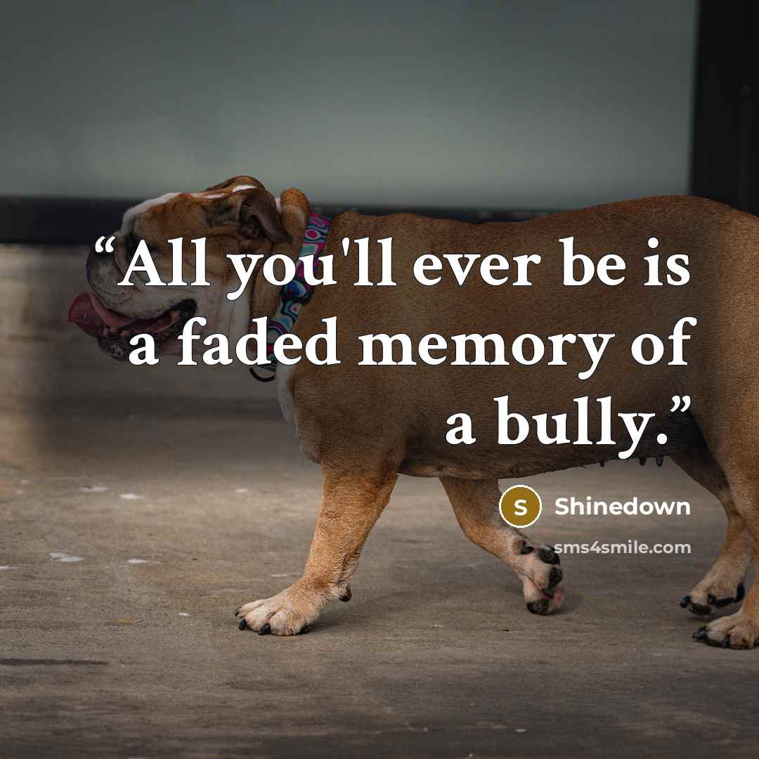 “All you'll ever be is a faded memory of a bully.” quote by Shinedown