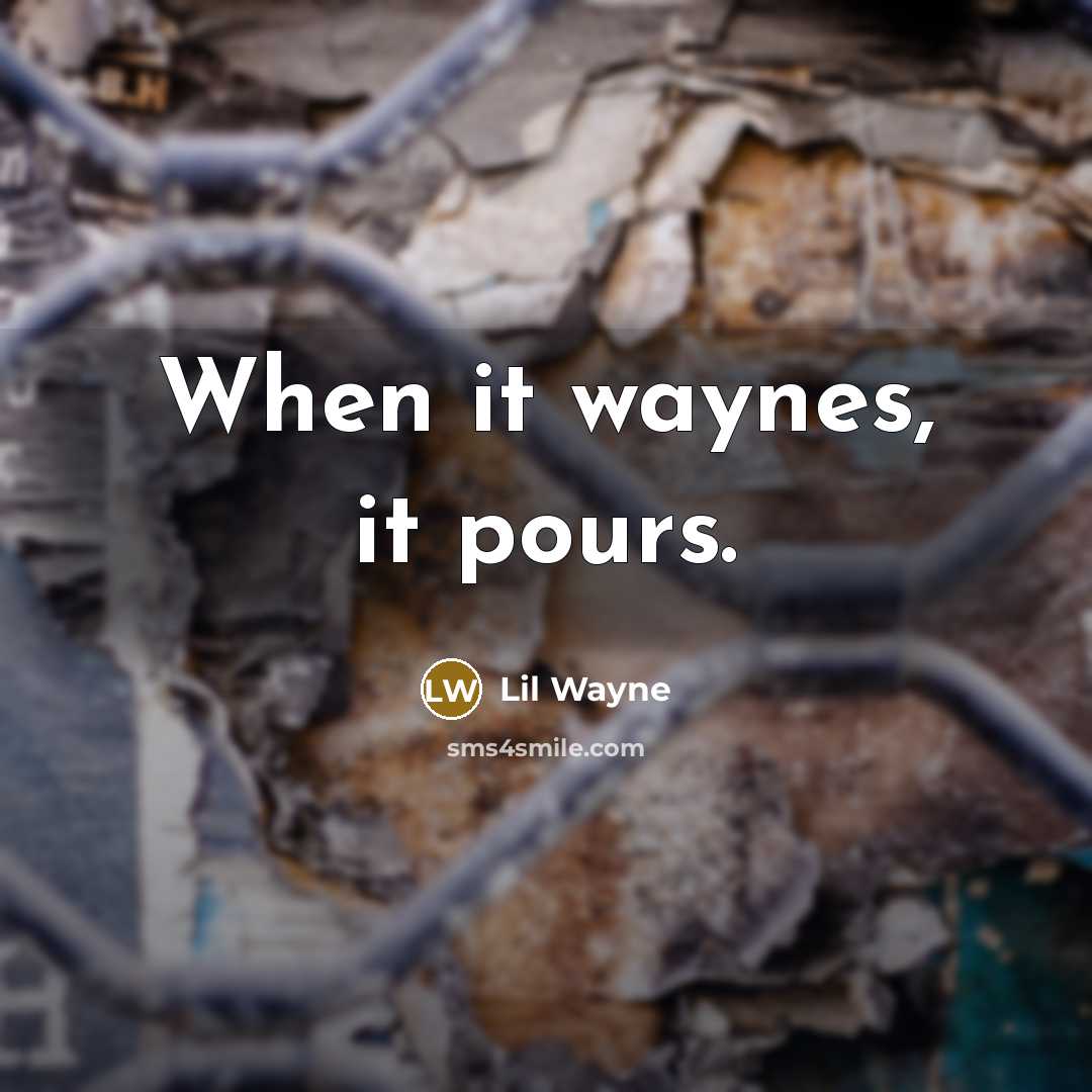 “When it waynes, it pours.” quote by Lil Wayne