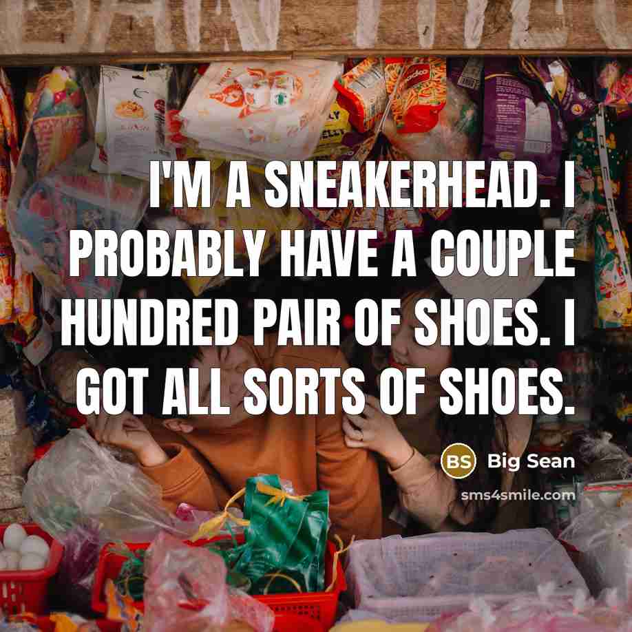 “I'm a sneakerhead. I probably have a couple hundred pair of shoes. I got all sorts of shoes.” quote by Big Sean