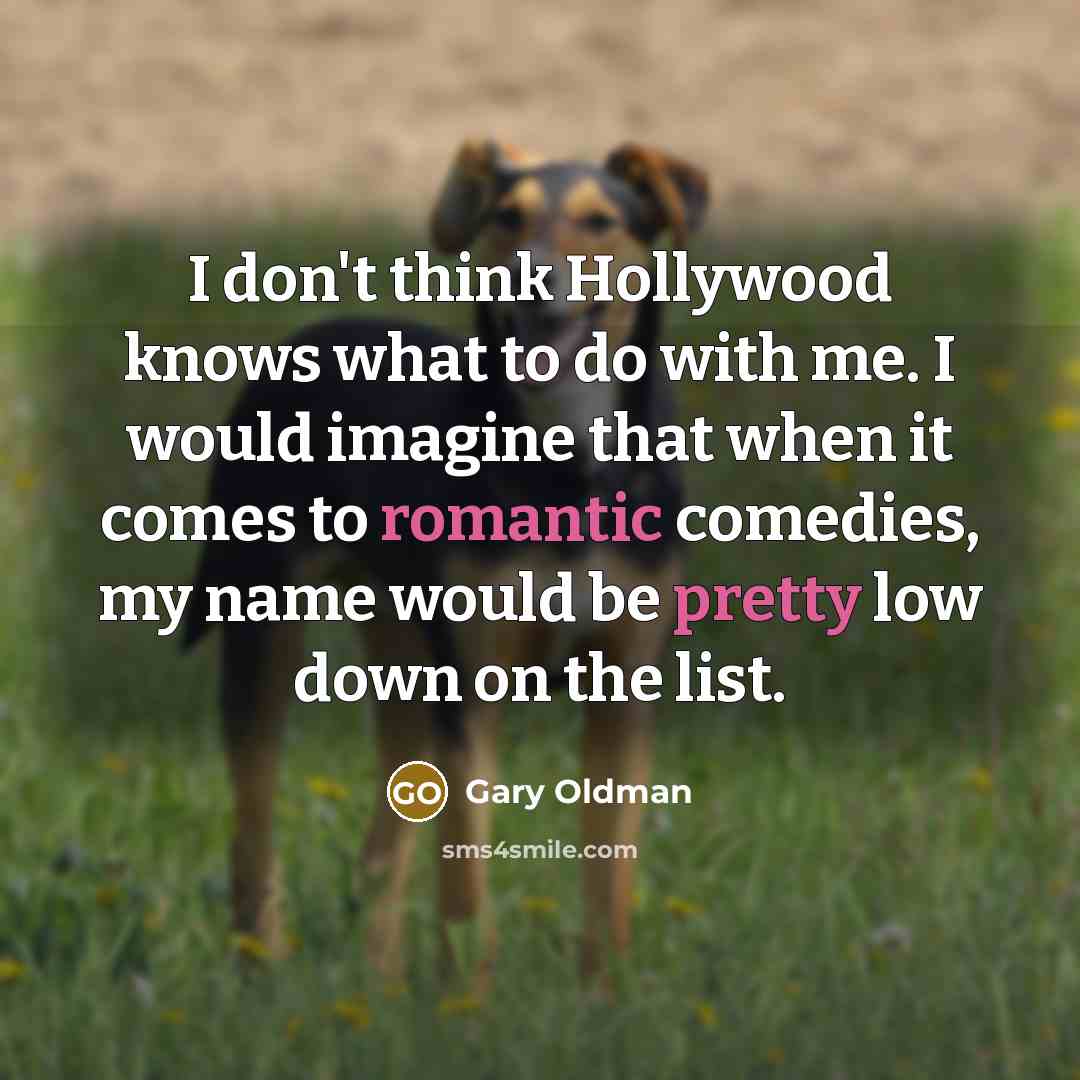 “I don't think Hollywood knows what to do with me. I would imagine that when it comes to romantic comedies, my name would be pretty low down on the list.” quote by Gary Oldman