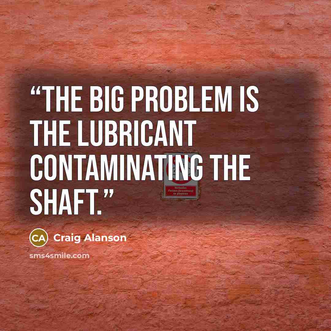 “the big problem is the lubricant contaminating the shaft.” quote by Craig Alanson
