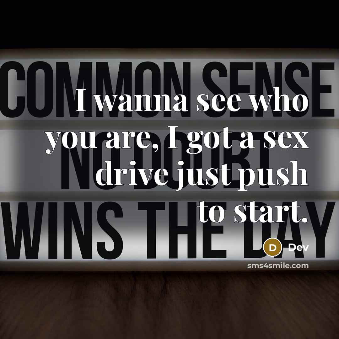 “I wanna see who you are, I got a sex drive just push to start.” quote by Dev