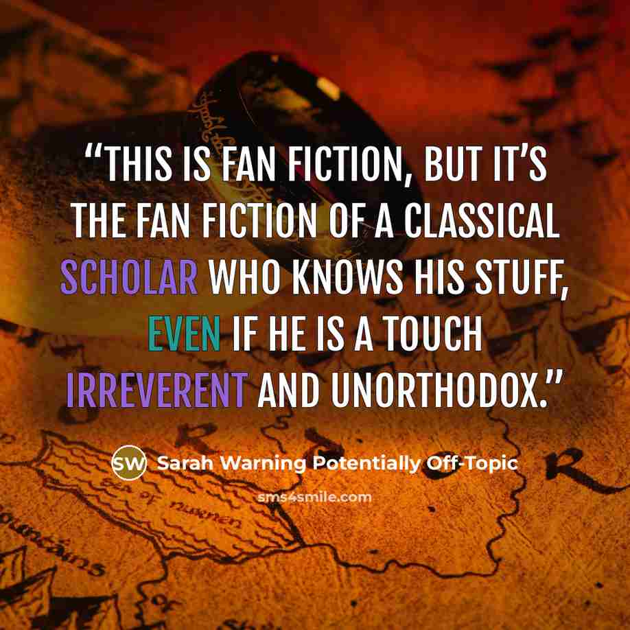 “This is fan fiction, but it’s the fan fiction of a classical scholar who knows his stuff, even if he is a touch irreverent and unorthodox.” quote by Sarah Warning Potentially Off-Topic