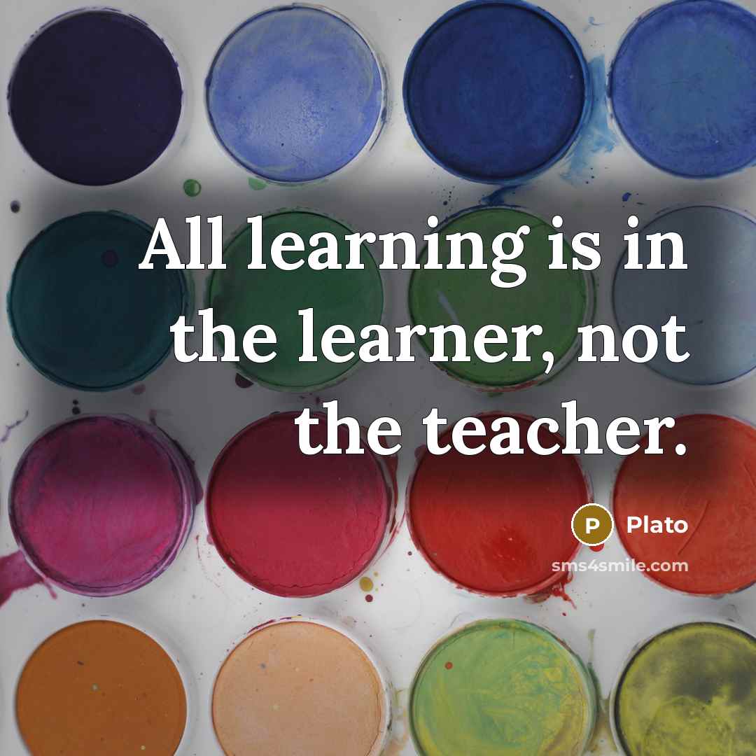 “All learning is in the learner, not the teacher.” quote by Plato