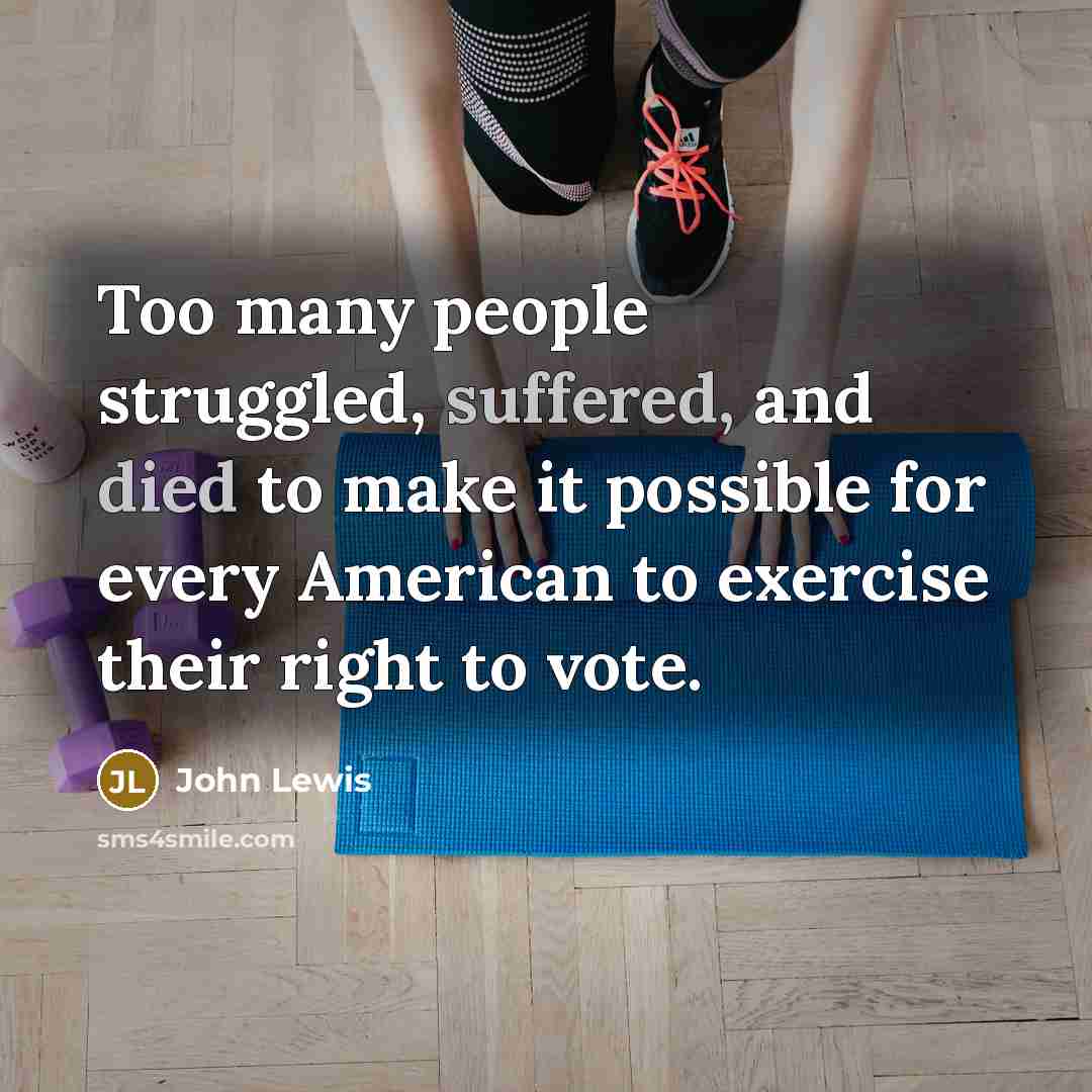“Too many people struggled, suffered, and died to make it possible for every American to exercise their right to vote.” quote by John Lewis