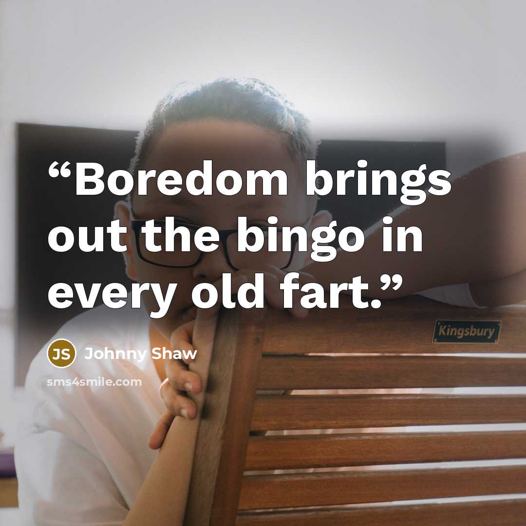 “Boredom brings out the bingo in every old fart.” quote by Johnny Shaw
