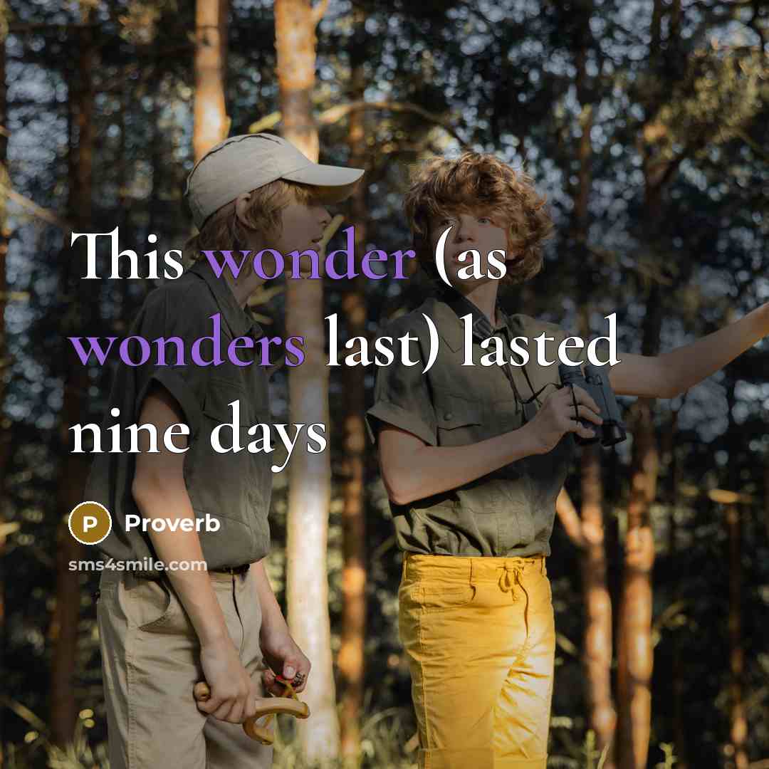 “This wonder (as wonders last) lasted nine days” quote by Proverb