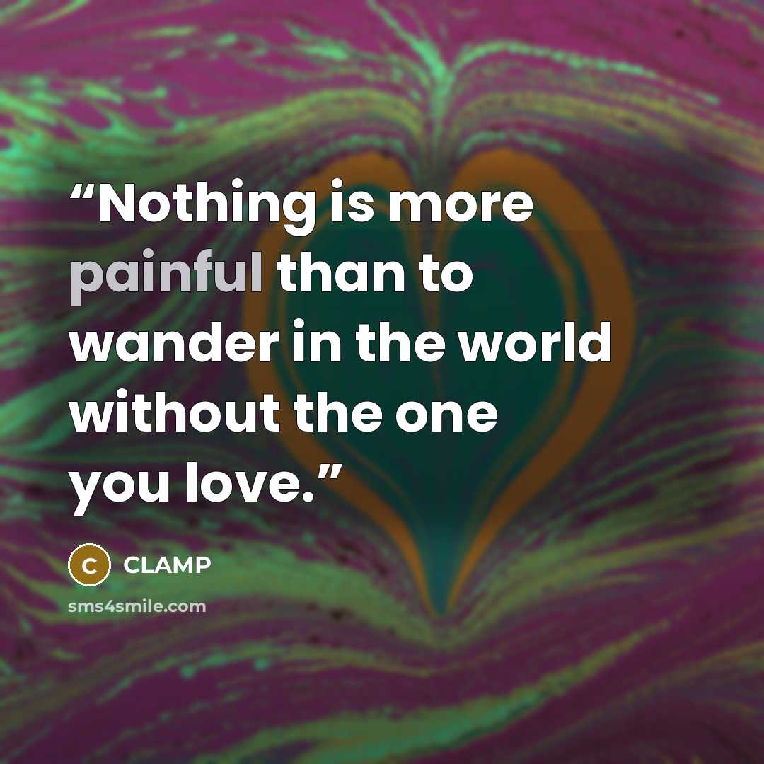 “Nothing is more painful than to wander in the world without the one you love.” quote by CLAMP