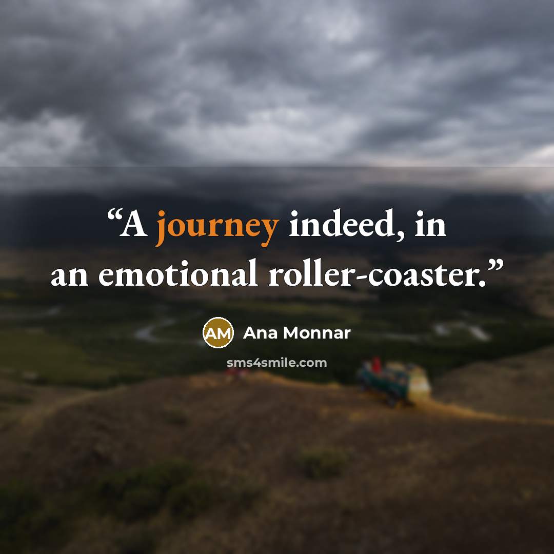“A journey indeed, in an emotional roller-coaster.” quote by Ana Monnar