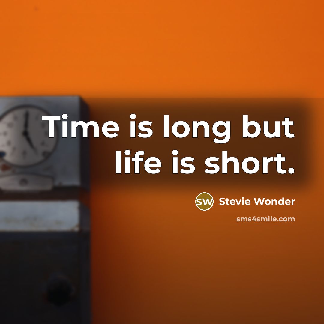 “Time is long but life is short.” quote by Stevie Wonder