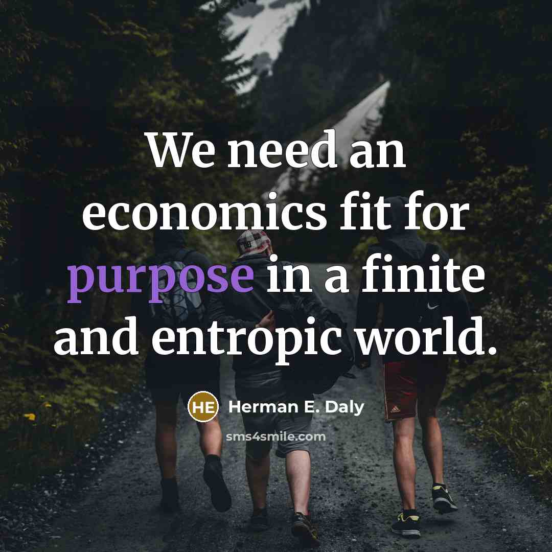 “We need an economics fit for purpose in a finite and entropic world.” quote by Herman E. Daly
