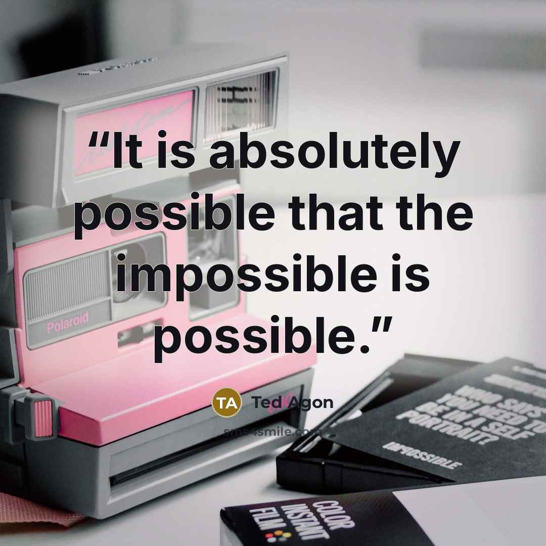 “It is absolutely possible that the impossible is possible.” quote by Ted Agon