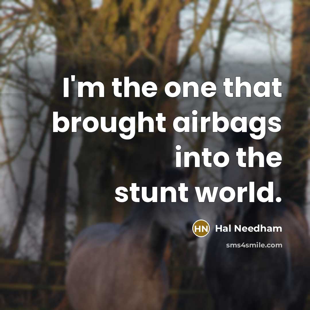 “I'm the one that brought airbags into the stunt world.” quote by Hal Needham