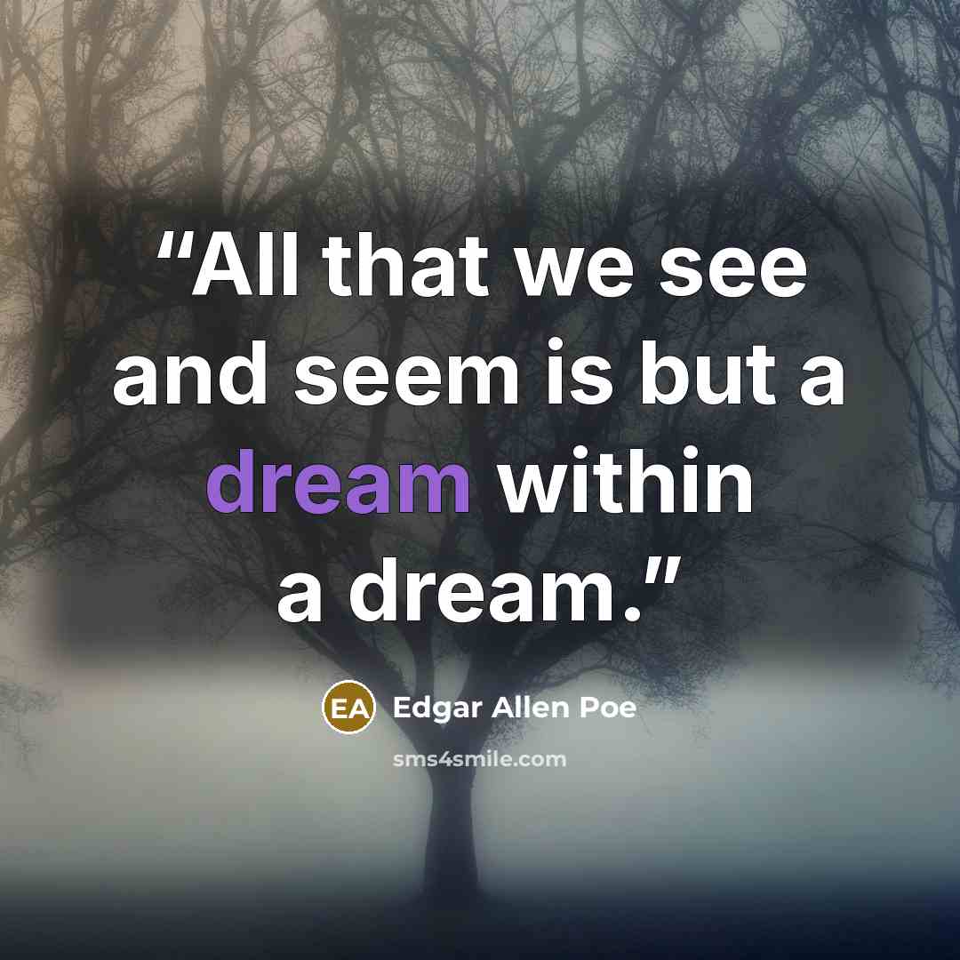 “All that we see and seem is but a dream within a dream.” quote by Edgar Allen Poe
