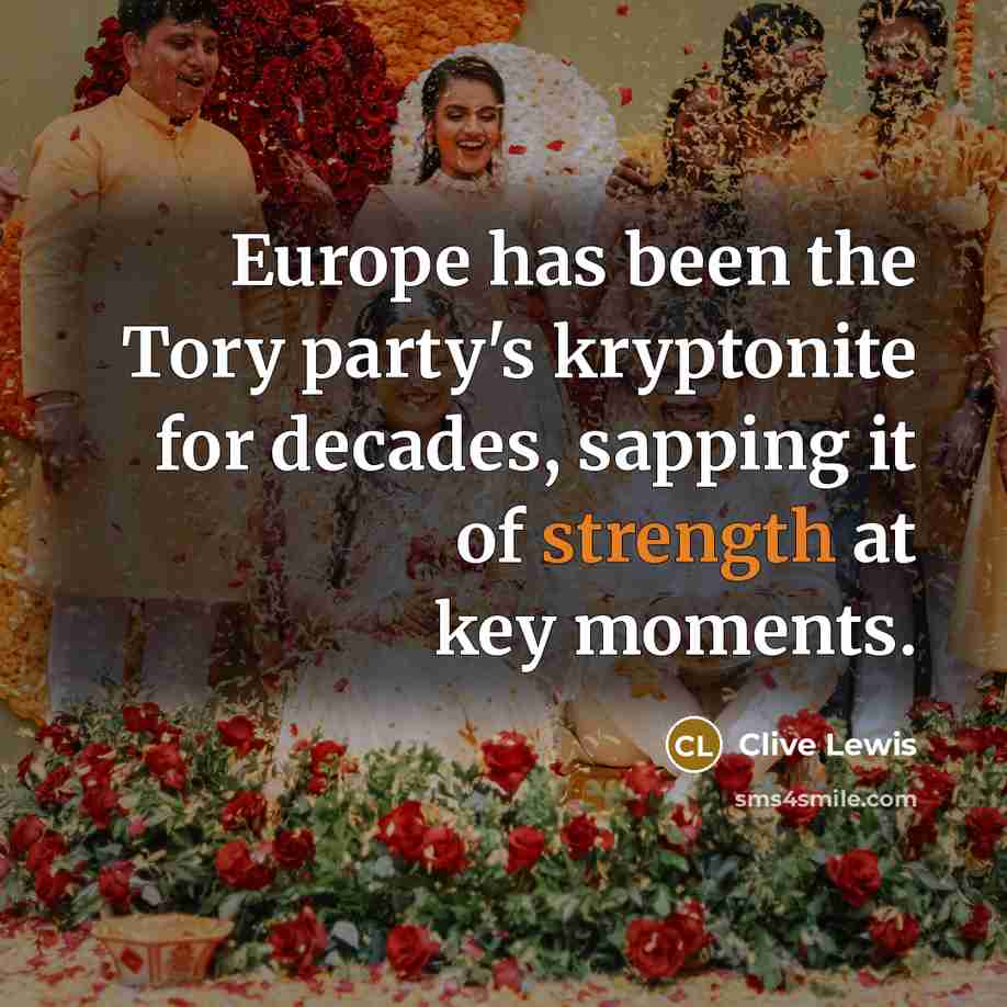 “Europe has been the Tory party's kryptonite for decades, sapping it of strength at key moments.” quote by Clive Lewis