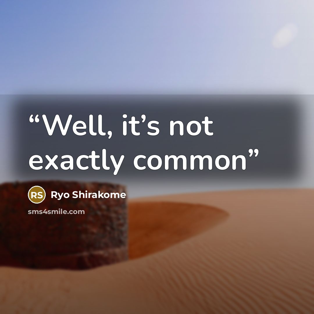 “Well, it’s not exactly common” quote by Ryo Shirakome