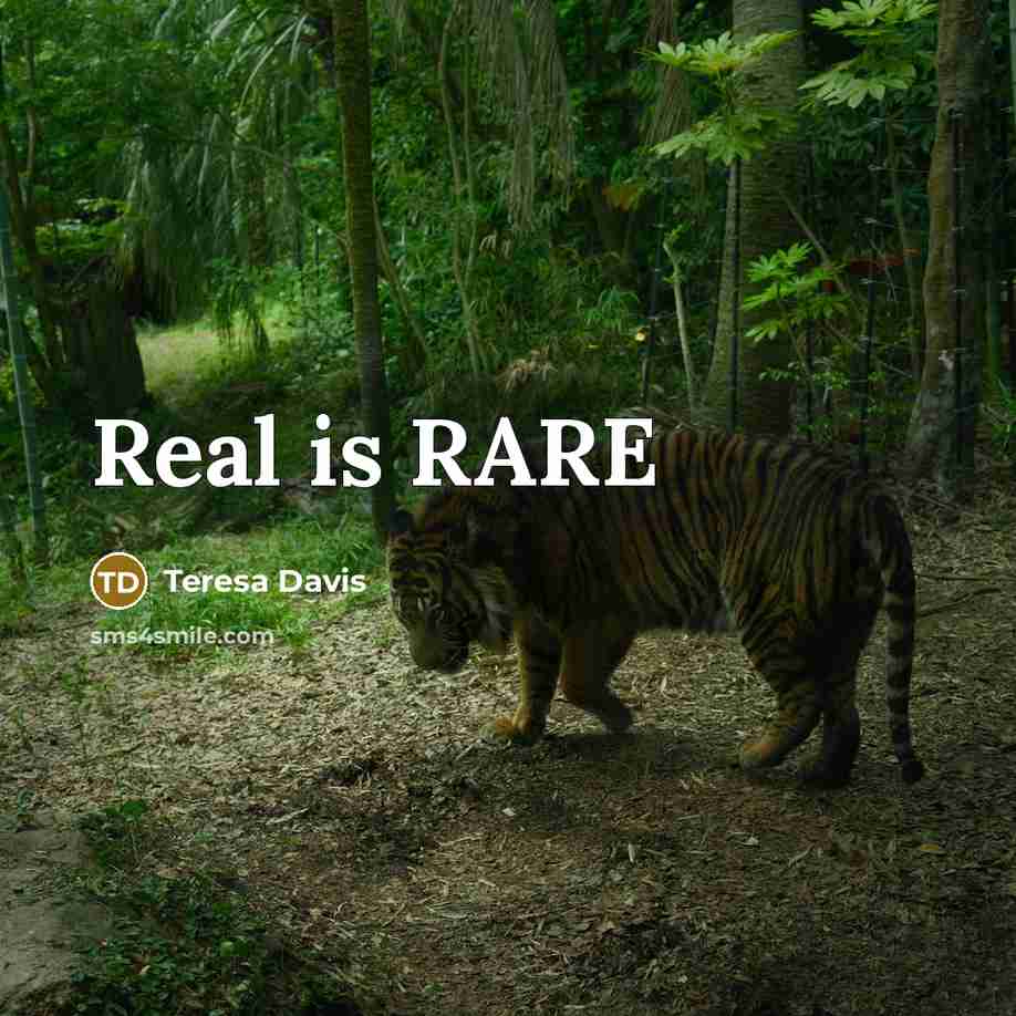 “Real is RARE” quote by Teresa Davis