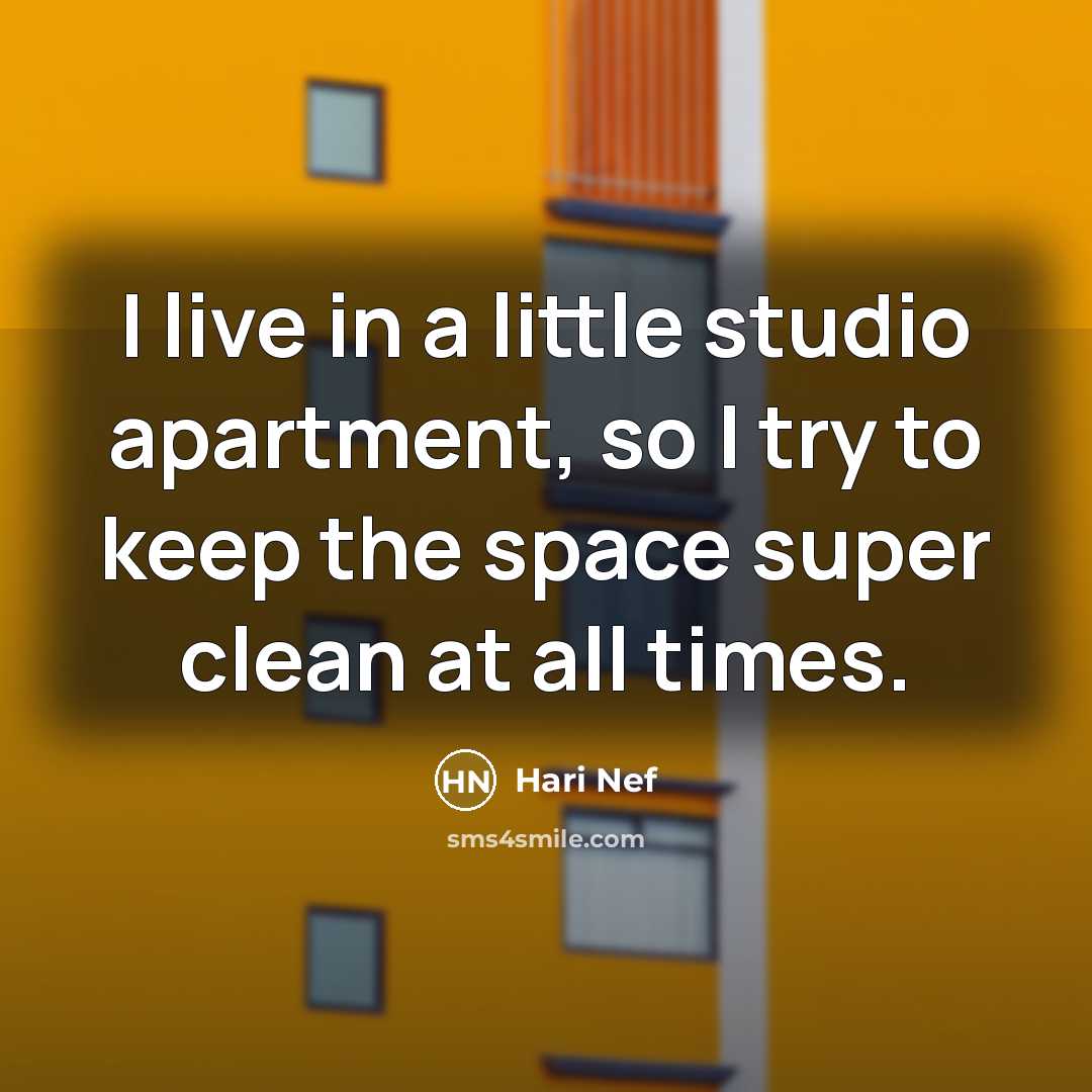“I live in a little studio apartment, so I try to keep the space super clean at all times.” quote by Hari Nef