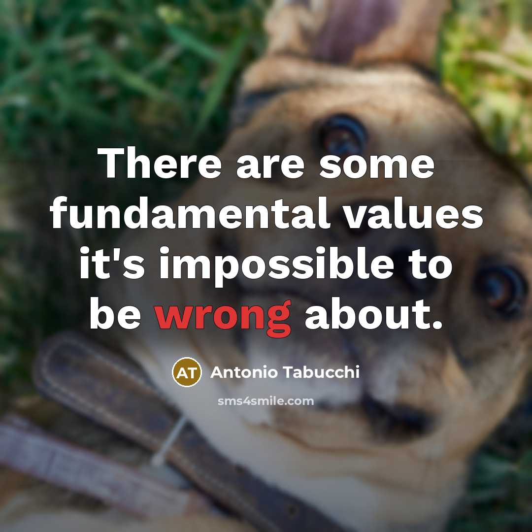 “There are some fundamental values it's impossible to be wrong about.” quote by Antonio Tabucchi