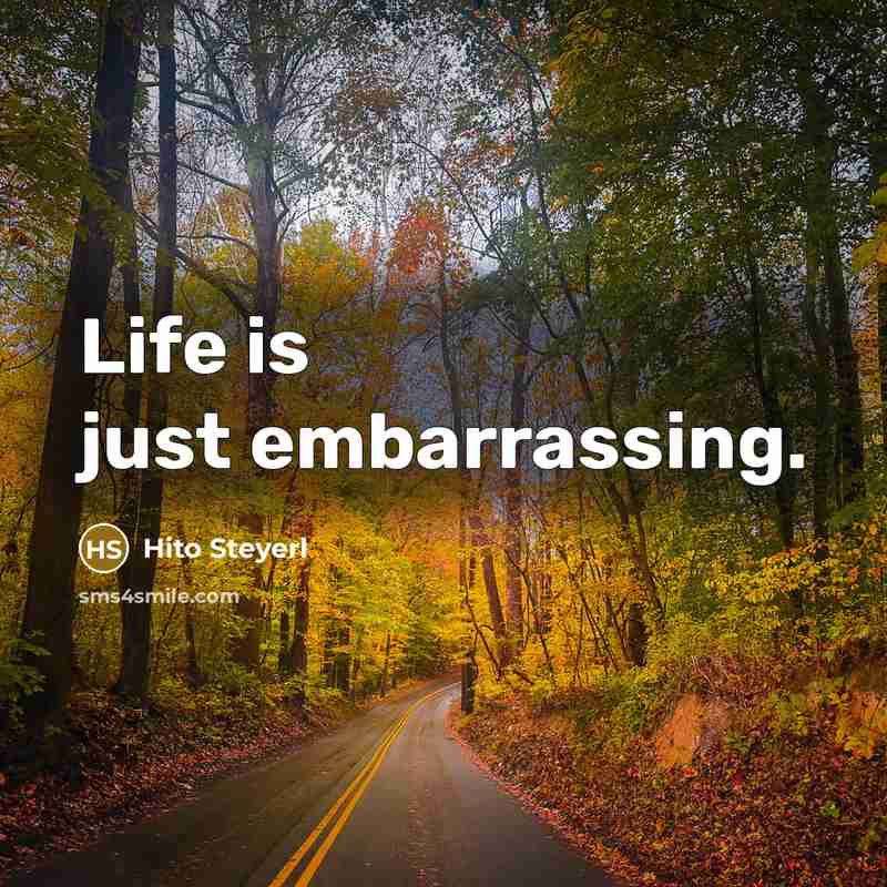 “Life is just embarrassing.” quote by Hito Steyerl