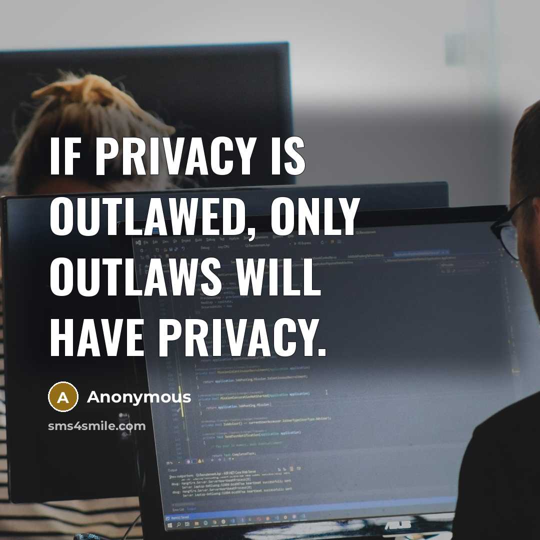 “If privacy is outlawed, only outlaws will have privacy.” quote by Anonymous