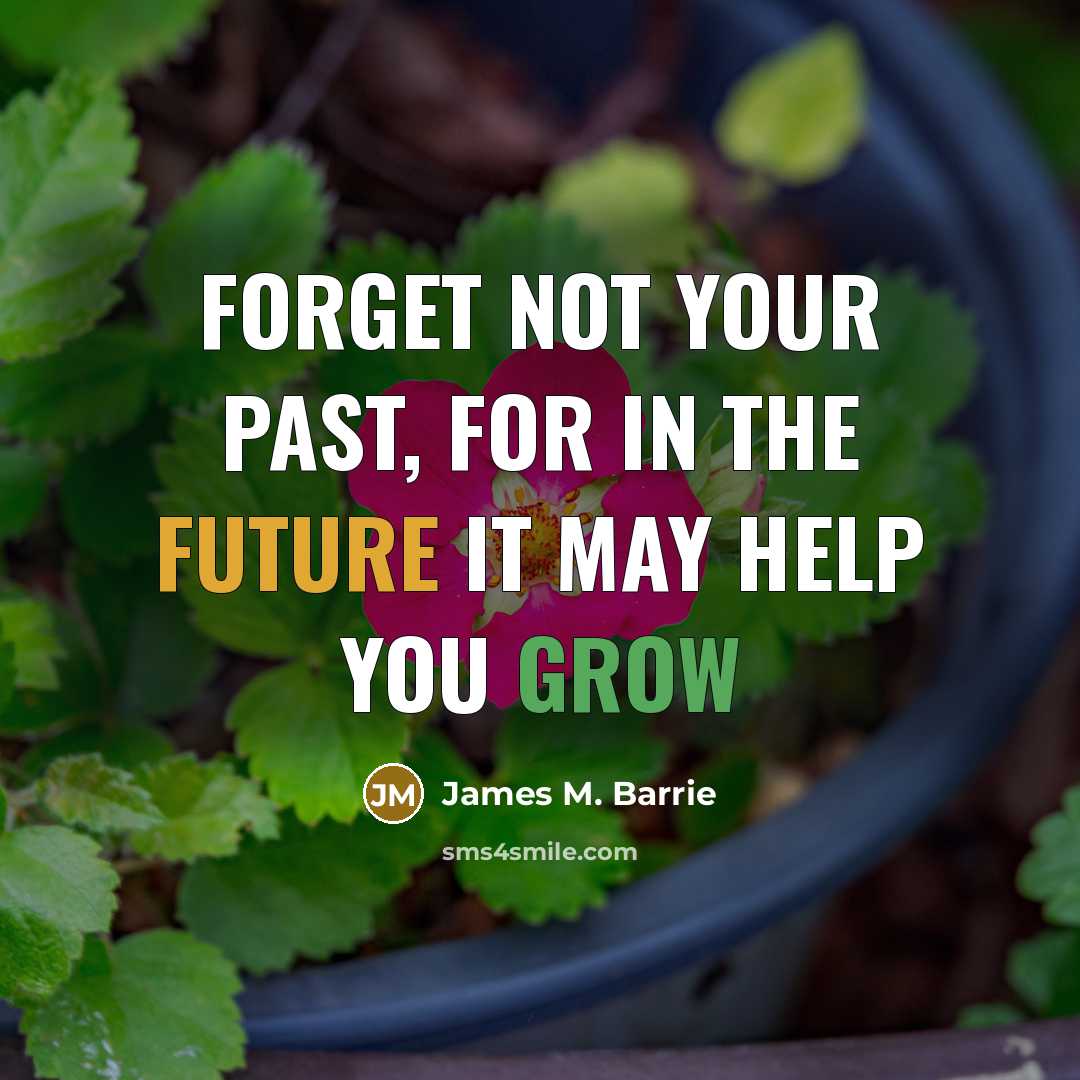 “Forget not your past, for in the future it may help you grow” quote by James M. Barrie