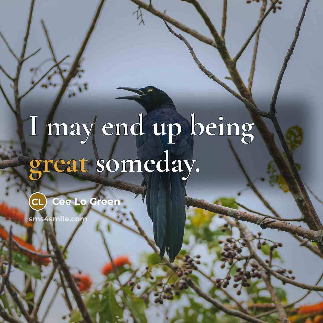 “I may end up being great someday.” quote by Cee Lo Green