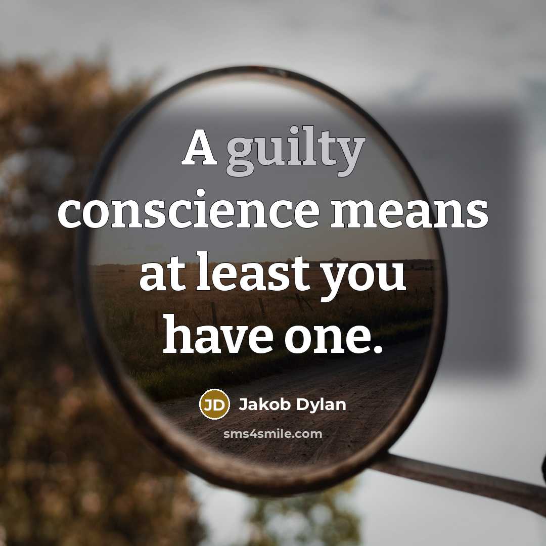“A guilty conscience means at least you have one.” quote by Jakob Dylan