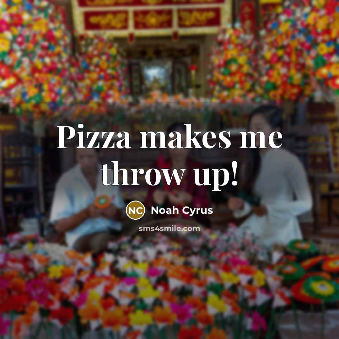 “Pizza makes me throw up!” quote by Noah Cyrus