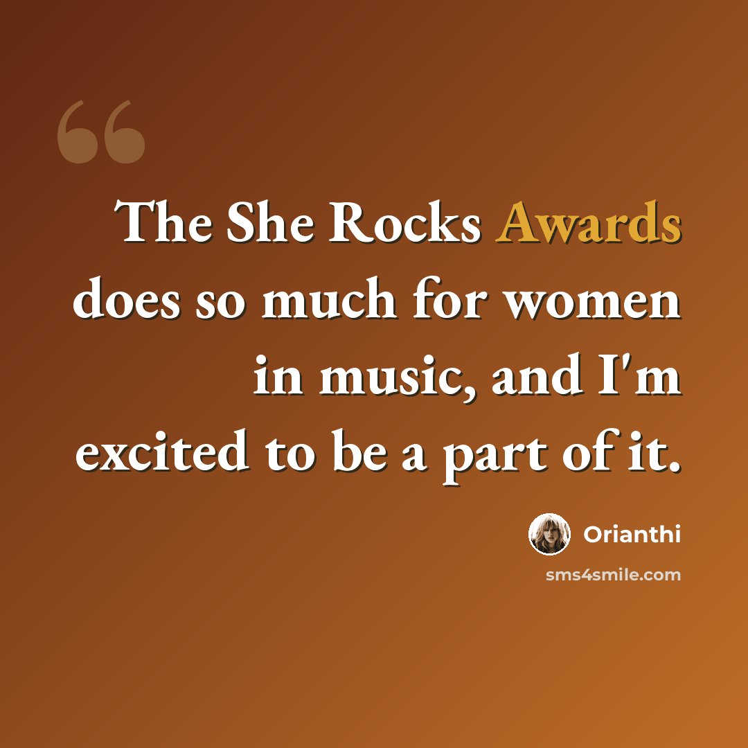 “The She Rocks Awards does so much for women in music, and I'm excited to be a part of it.” quote by Orianthi