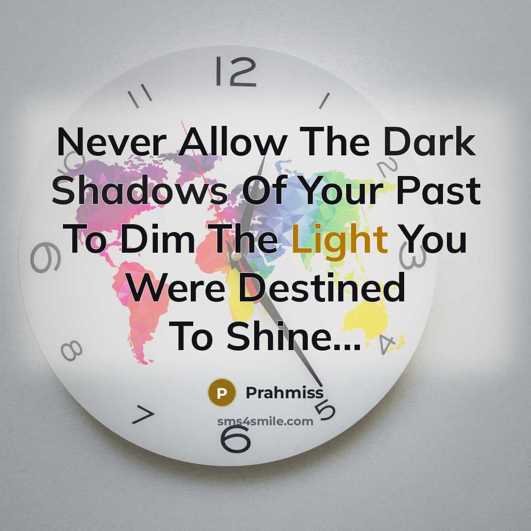 “Never Allow The Dark Shadows Of Your Past To Dim The Light You Were Destined To Shine...” quote by Prahmiss