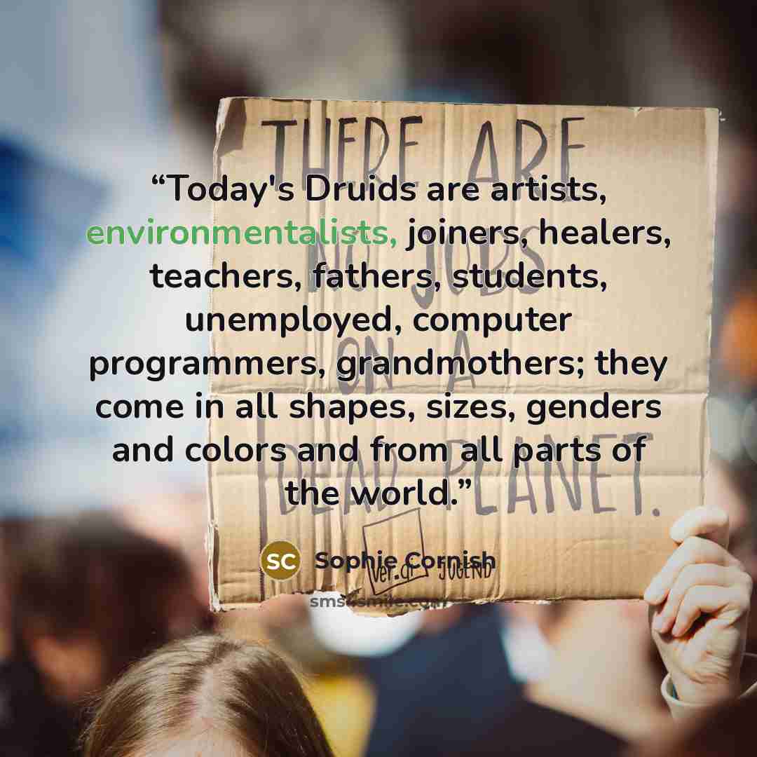 “Today's Druids are artists, environmentalists, joiners, healers, teachers, fathers, students, unemployed, computer programmers, grandmothers; they come in all shapes, sizes, genders and colors and from all parts of the world.” quote by Sophie Cornish