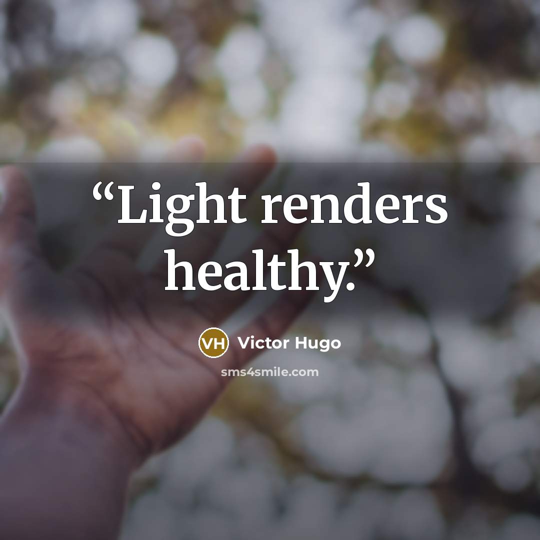 “Light renders healthy.” quote by Victor Hugo