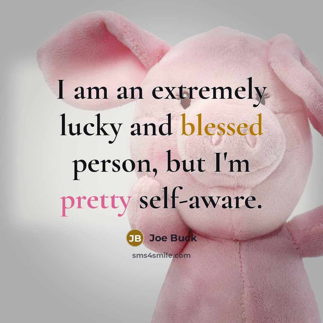 “I am an extremely lucky and blessed person, but I'm pretty self-aware.” quote by Joe Buck