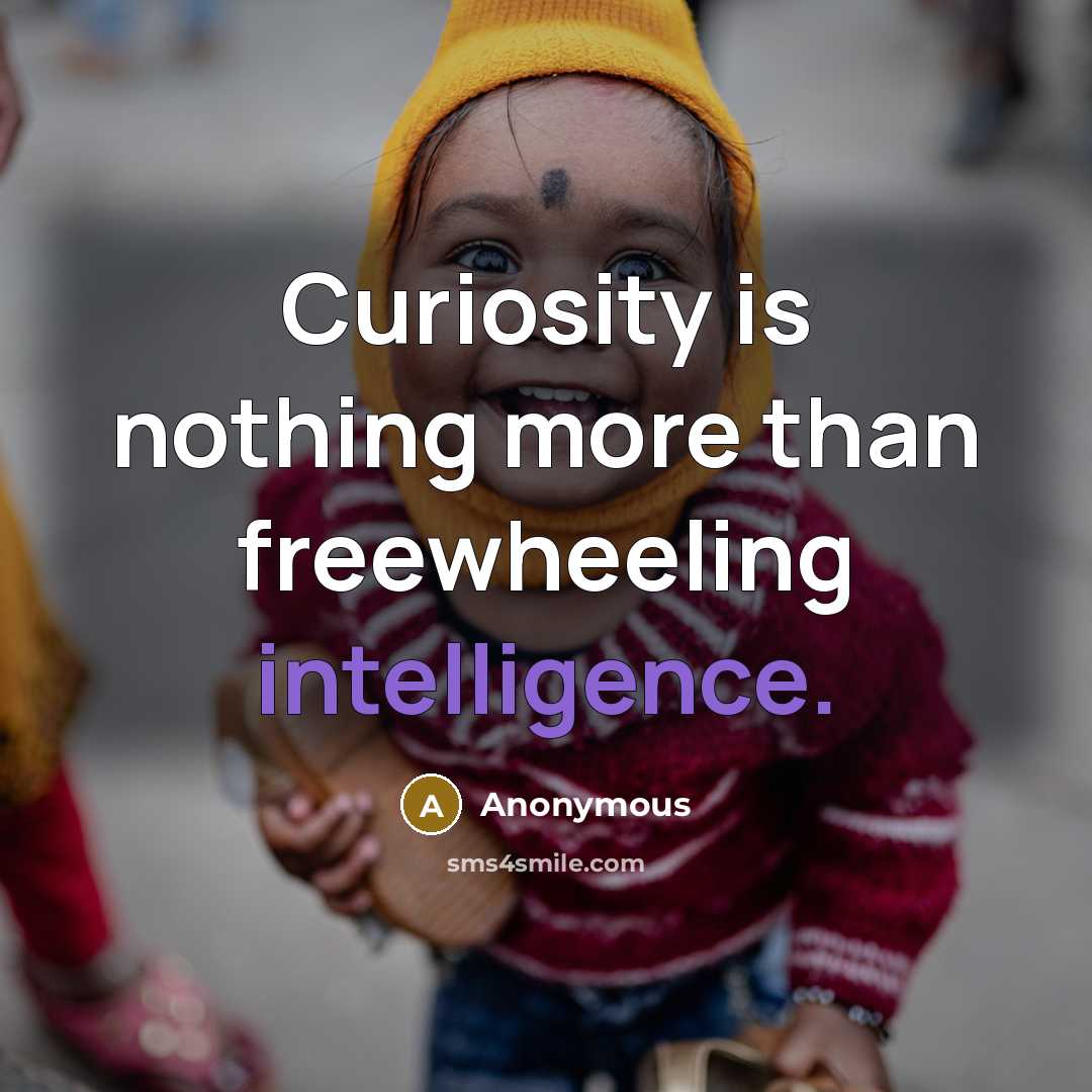 “Curiosity is nothing more than freewheeling intelligence.” quote by Anonymous