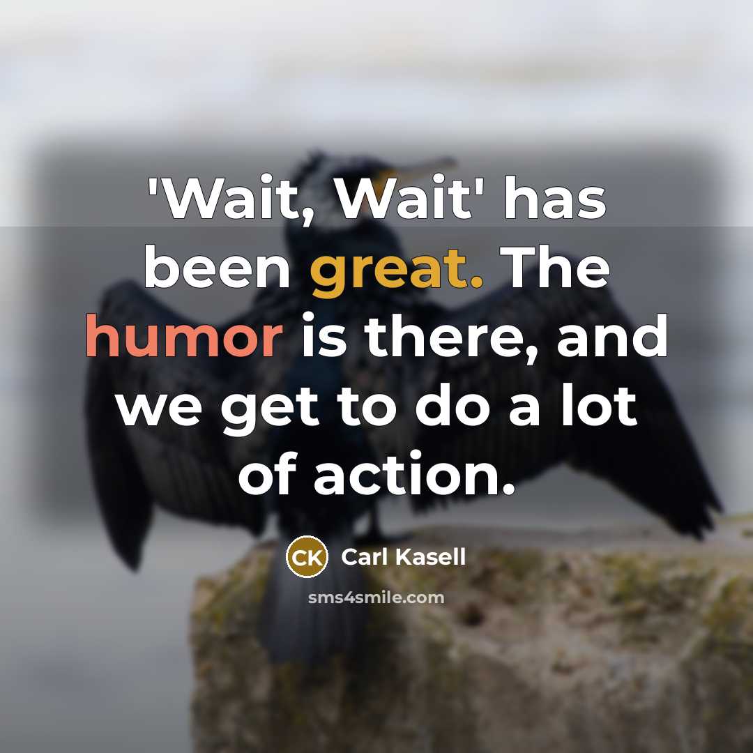 “'Wait, Wait' has been great. The humor is there, and we get to do a lot of action.” quote by Carl Kasell
