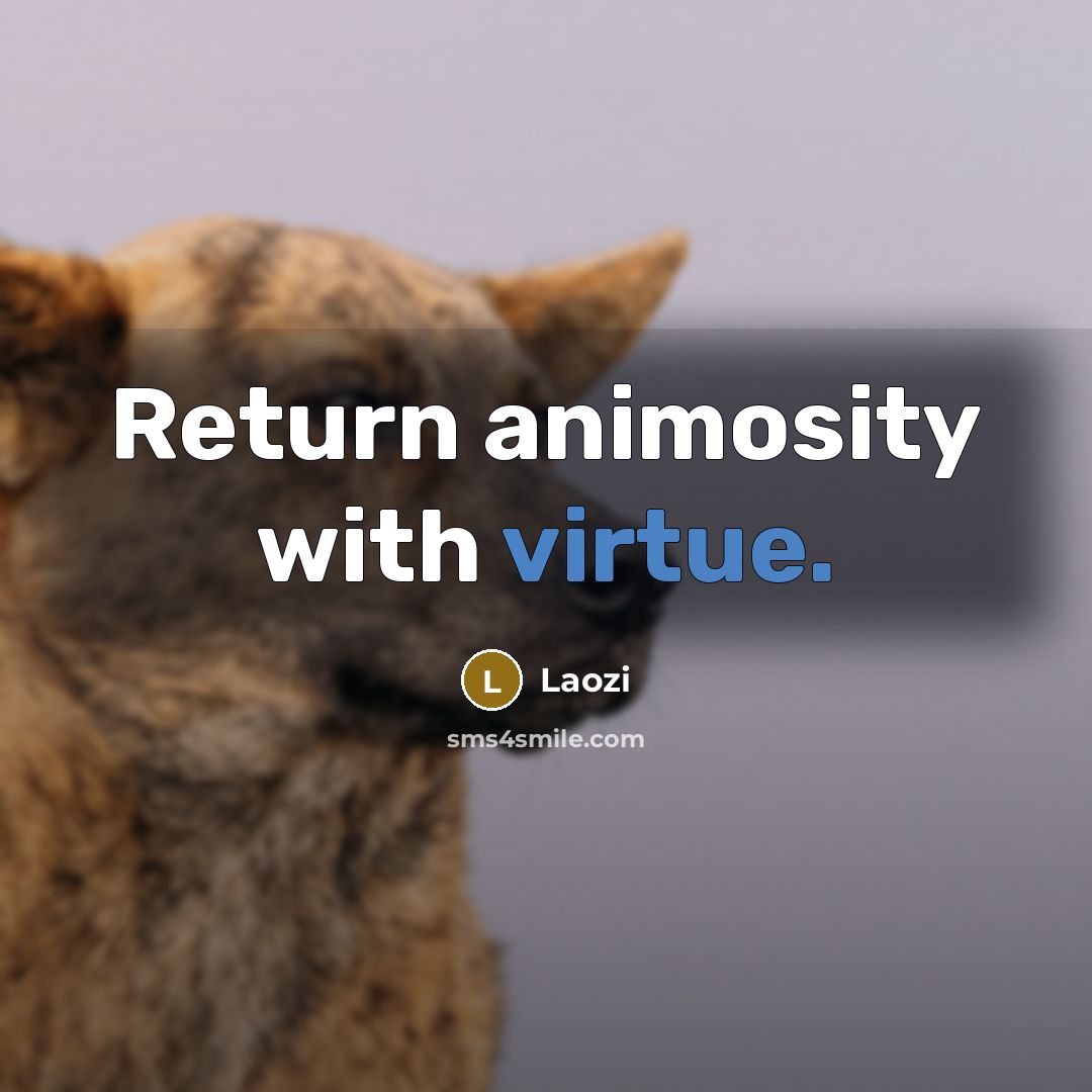“Return animosity with virtue.” quote by Laozi