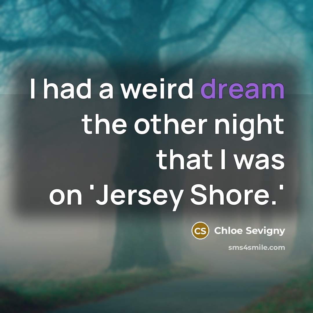 “I had a weird dream the other night that I was on 'Jersey Shore.'” quote by Chloe Sevigny
