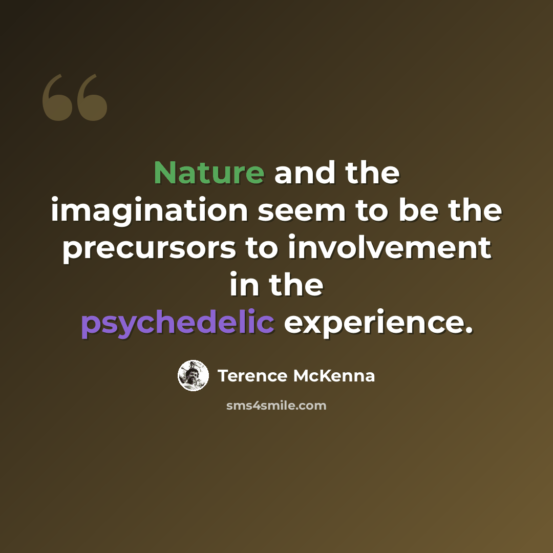 “Nature and the imagination seem to be the precursors to involvement in the psychedelic experience.” quote by Terence McKenna