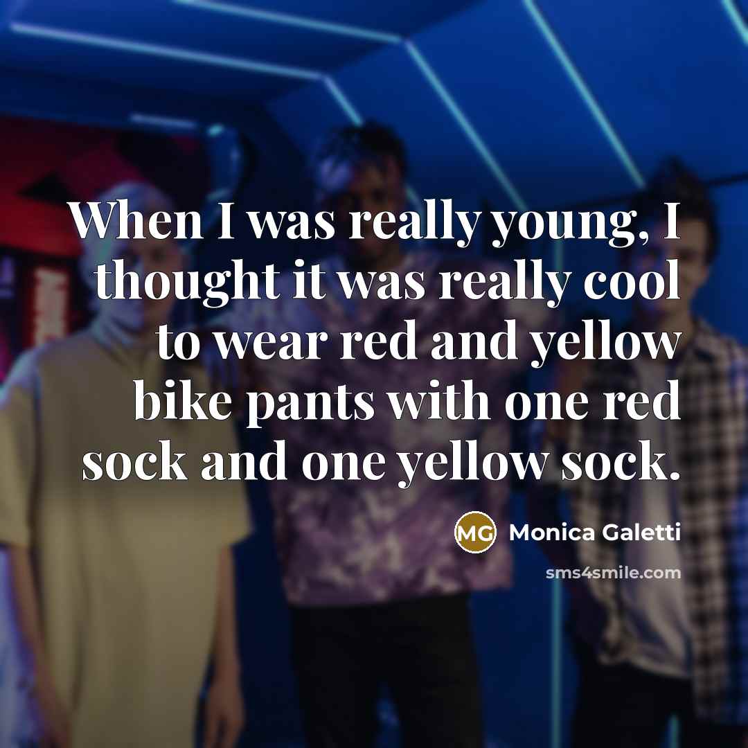 “When I was really young, I thought it was really cool to wear red and yellow bike pants with one red sock and one yellow sock.” quote by Monica Galetti