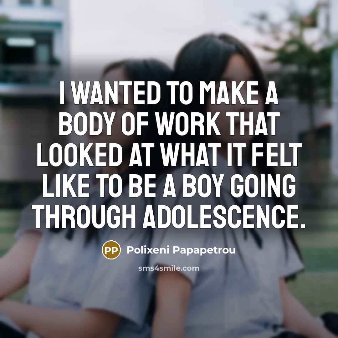 “I wanted to make a body of work that looked at what it felt like to be a boy going through adolescence.” quote by Polixeni Papapetrou