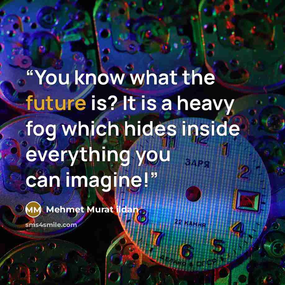 “You know what the future is? It is a heavy fog which hides inside everything you can imagine!” quote by Mehmet Murat ildan