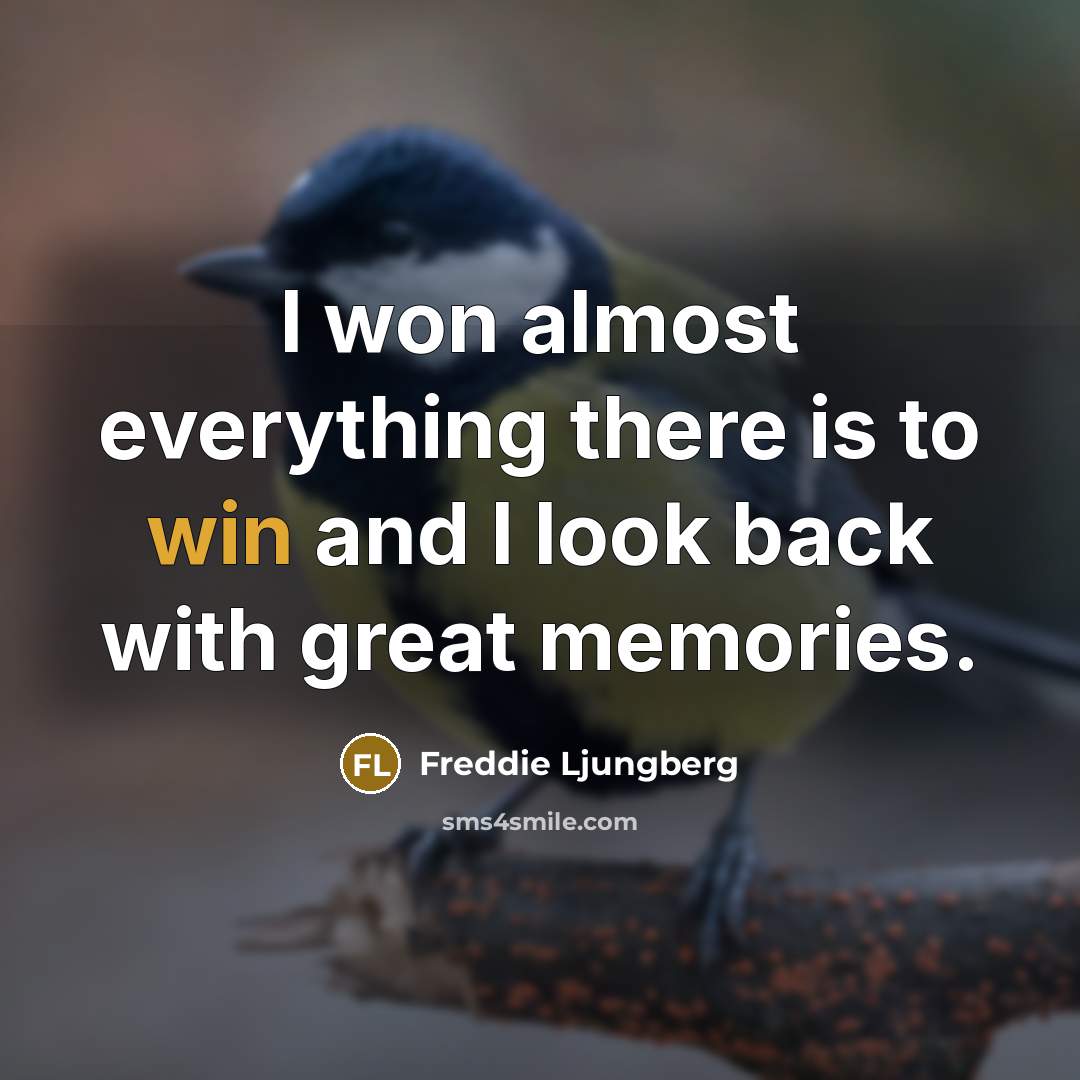 “I won almost everything there is to win and I look back with great memories.” quote by Freddie Ljungberg