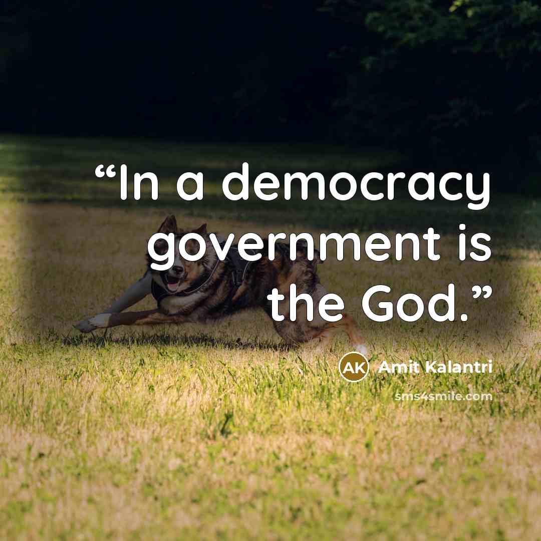 “In a democracy government is the God.” quote by Amit Kalantri