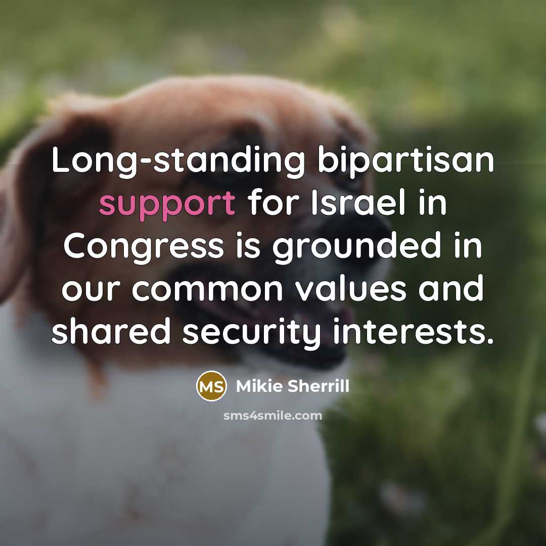 “Long-standing bipartisan support for Israel in Congress is grounded in our common values and shared security interests.” quote by Mikie Sherrill