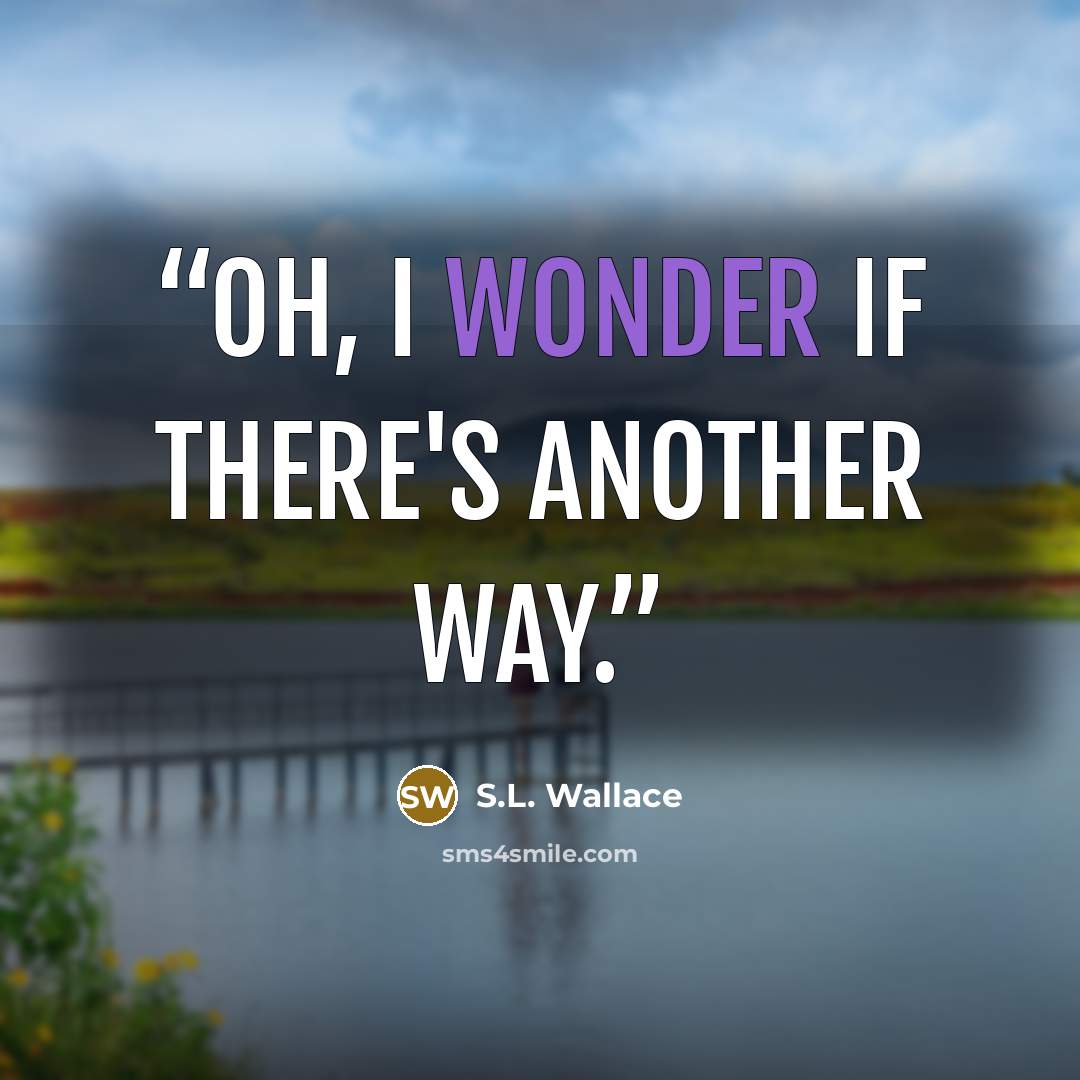 “Oh, I wonder if there's another way.” quote by S.L. Wallace