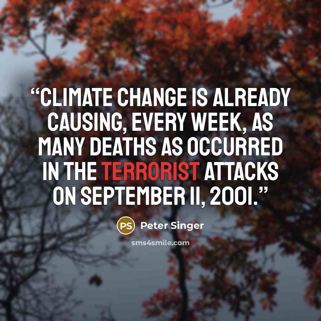 “Climate change is already causing, every week, as many deaths as occurred in the terrorist attacks on September 11, 2001.” quote by Peter Singer